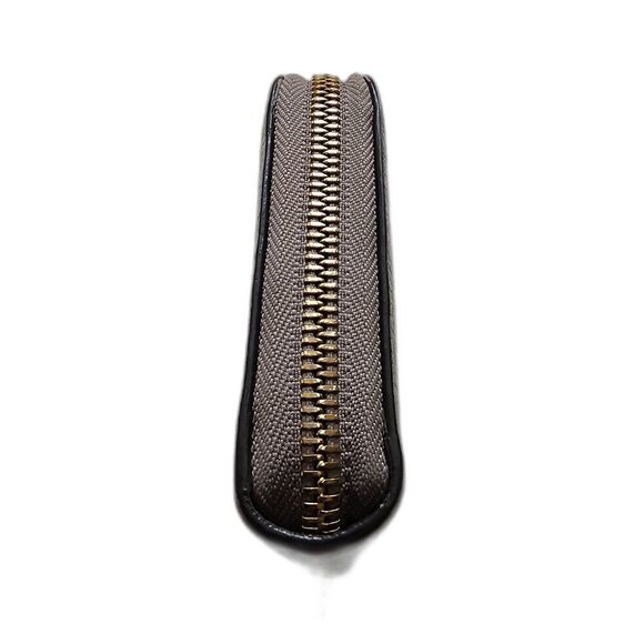 FURLA Gray Leather Long Zip Around Wallet with Box Dust Bag Tags - Picture 7 of 11